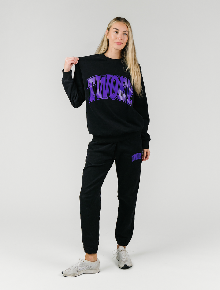 Twoey Black Crewneck Sweatshirt