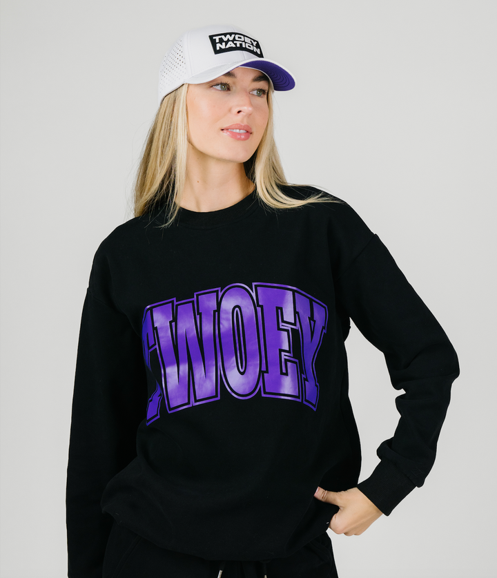 Twoey Black Crewneck Sweatshirt